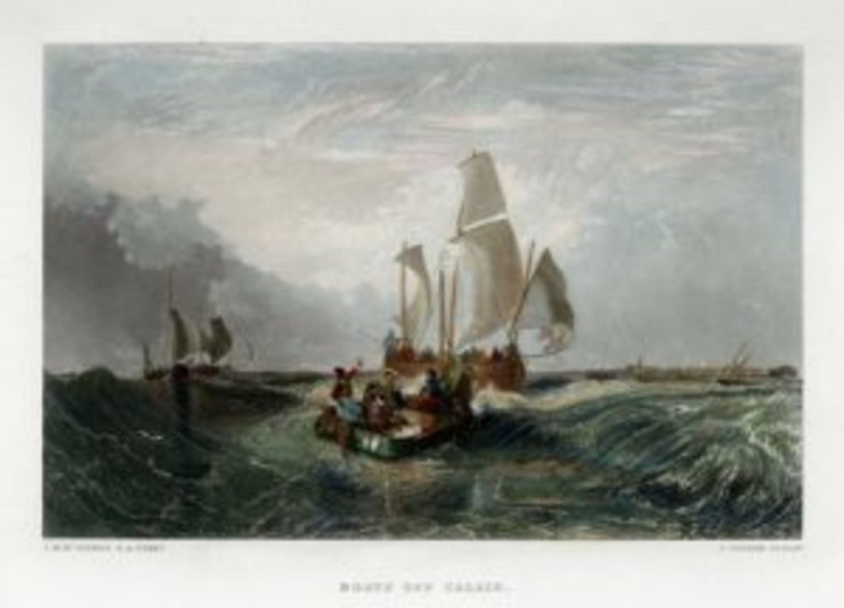 The hand-colored engraving Boats Off Calais, $145, at The Old Print Shop. Courtesy of The Old Print Shop