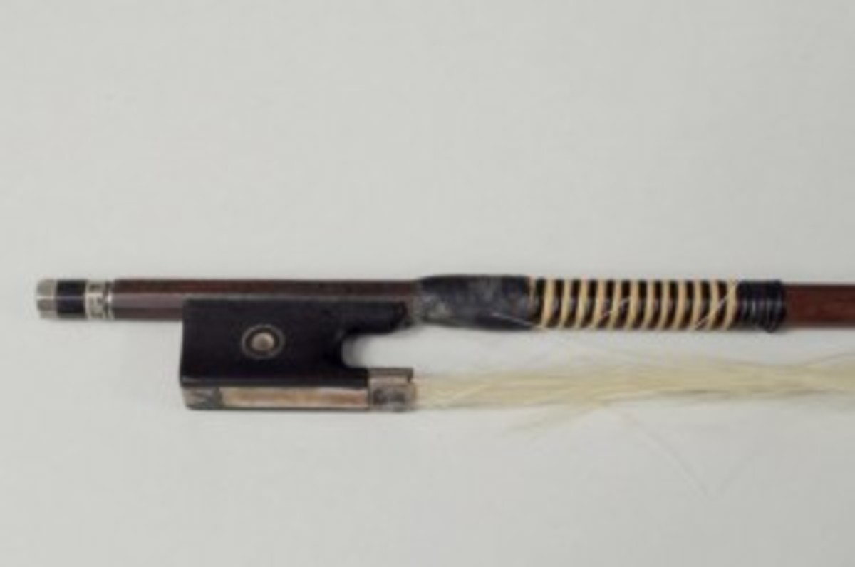 Silver mounted violin bow