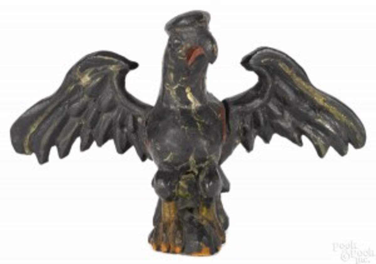 Carved spread wing eagle