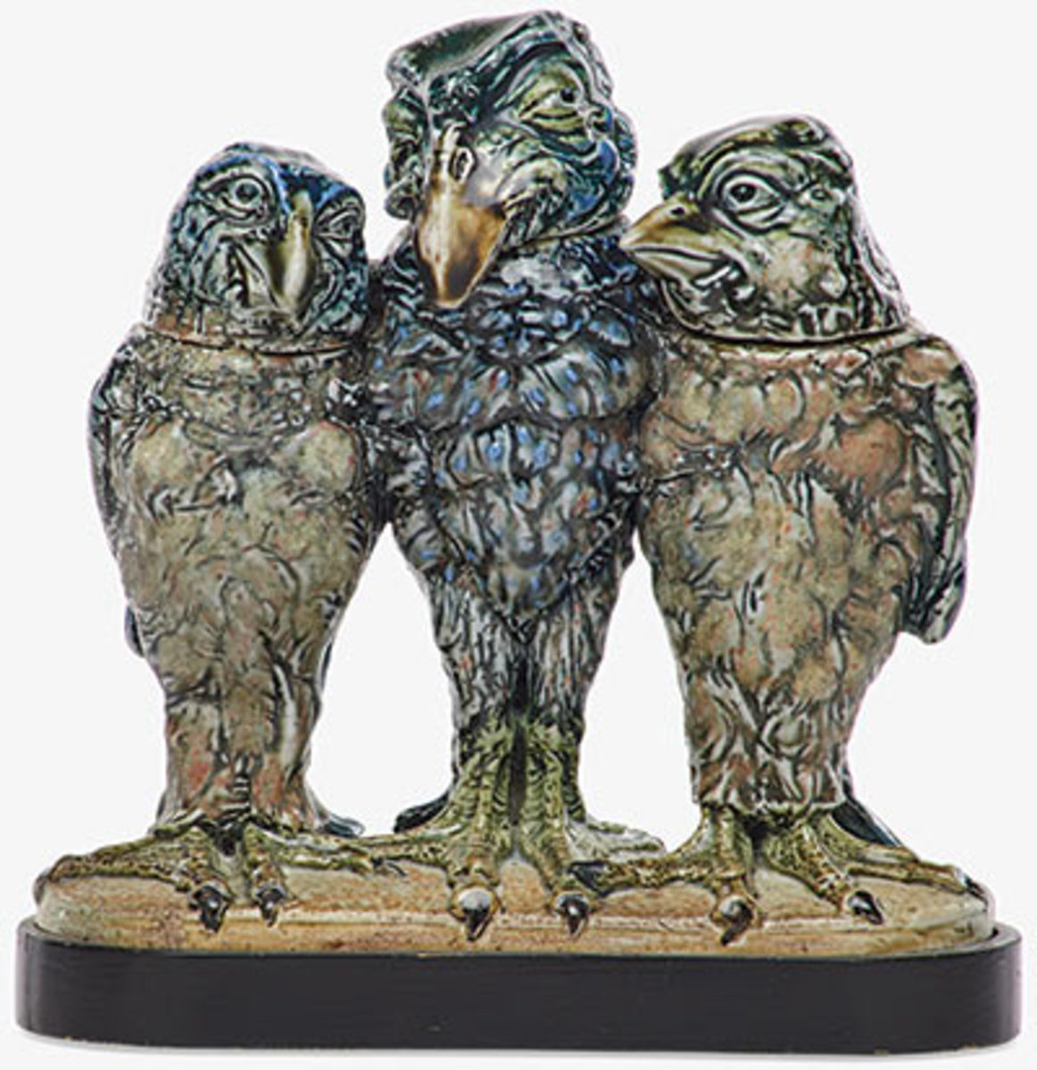  These birds even side-eye each other. The triple-bird tobacco jar sold for $52,500.