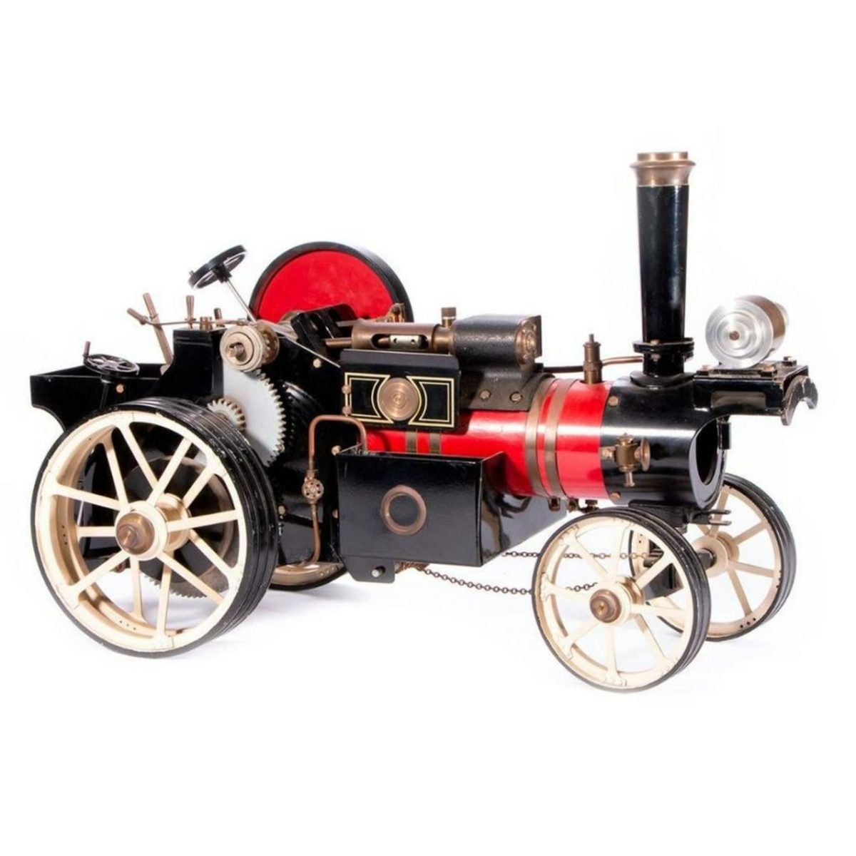  Vintage Model Steam Engine. 12 inches high x 19 x 8 1/2. Estimate: $300-500.