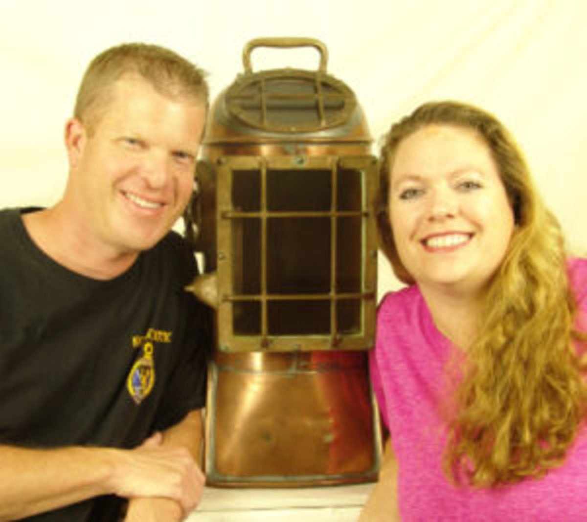 Don and Jenny Creekmore of Nation's Attic, Wichita, Kan., specialize in the buying and selling of vintage diving helmets.