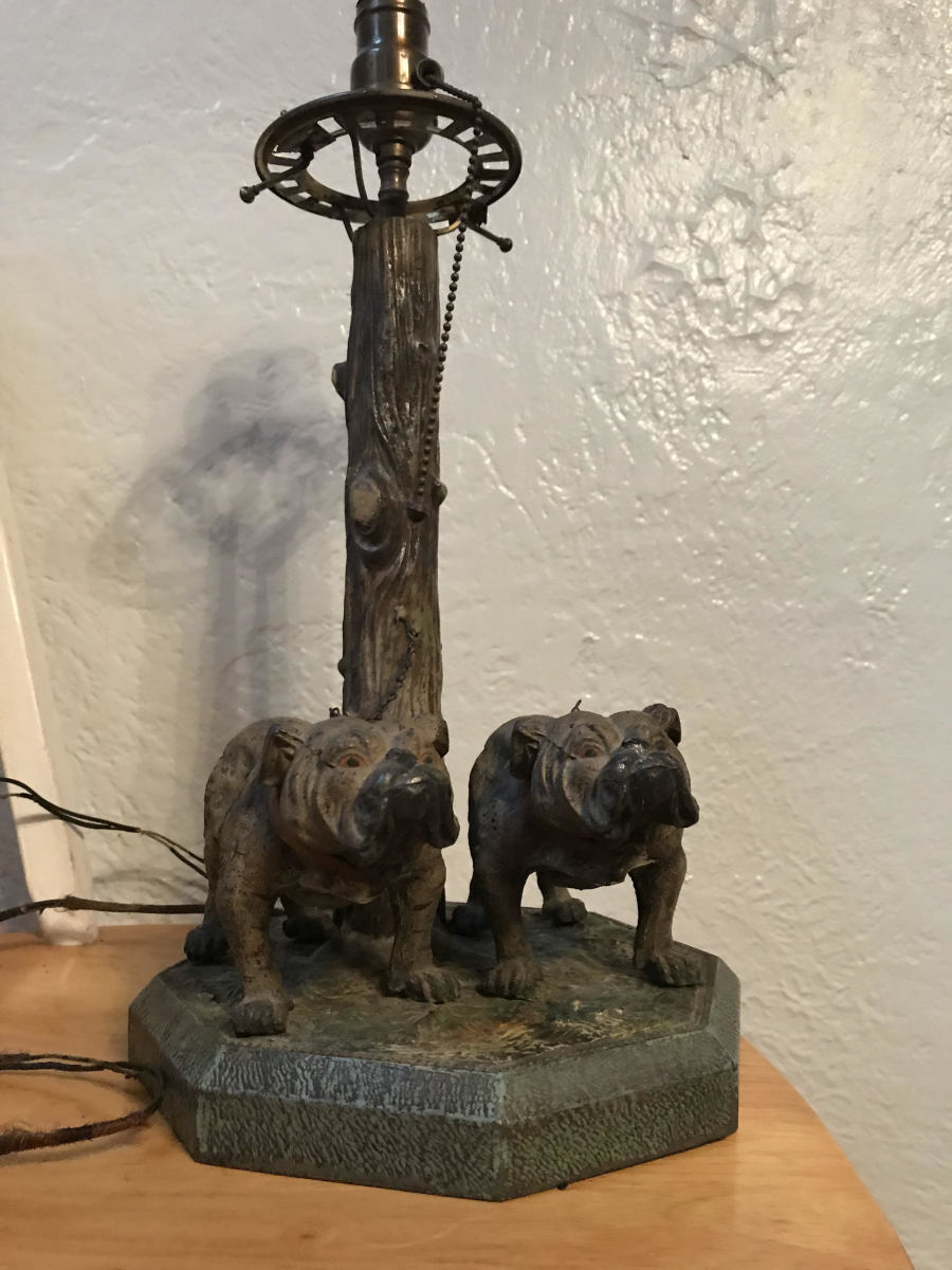 A double-dog lamp from late Victorian period.