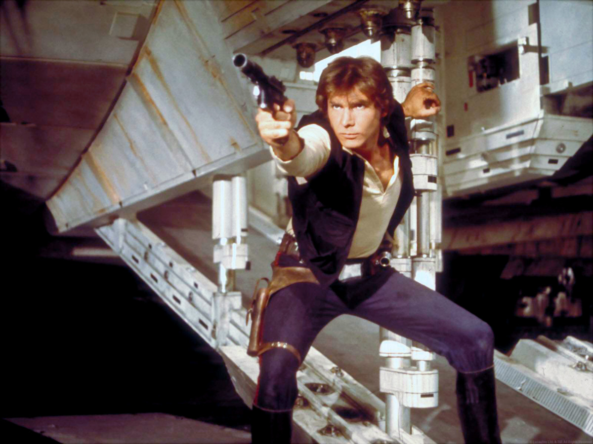 STAR WARS Han Solo Blaster Toy Pistol With Sound Movie Replica Costume Prop 