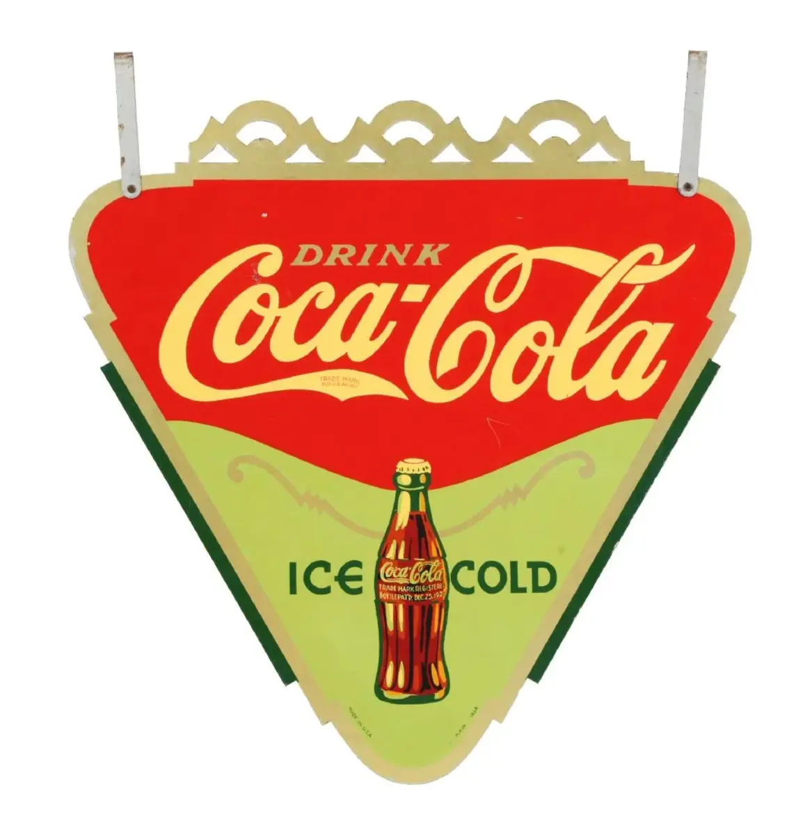Triangle Coca-Cola sign, 1936, sold through Morphy Auctions, $3,000 May 15, 2018. Courtesy of Morphy Auctions.
