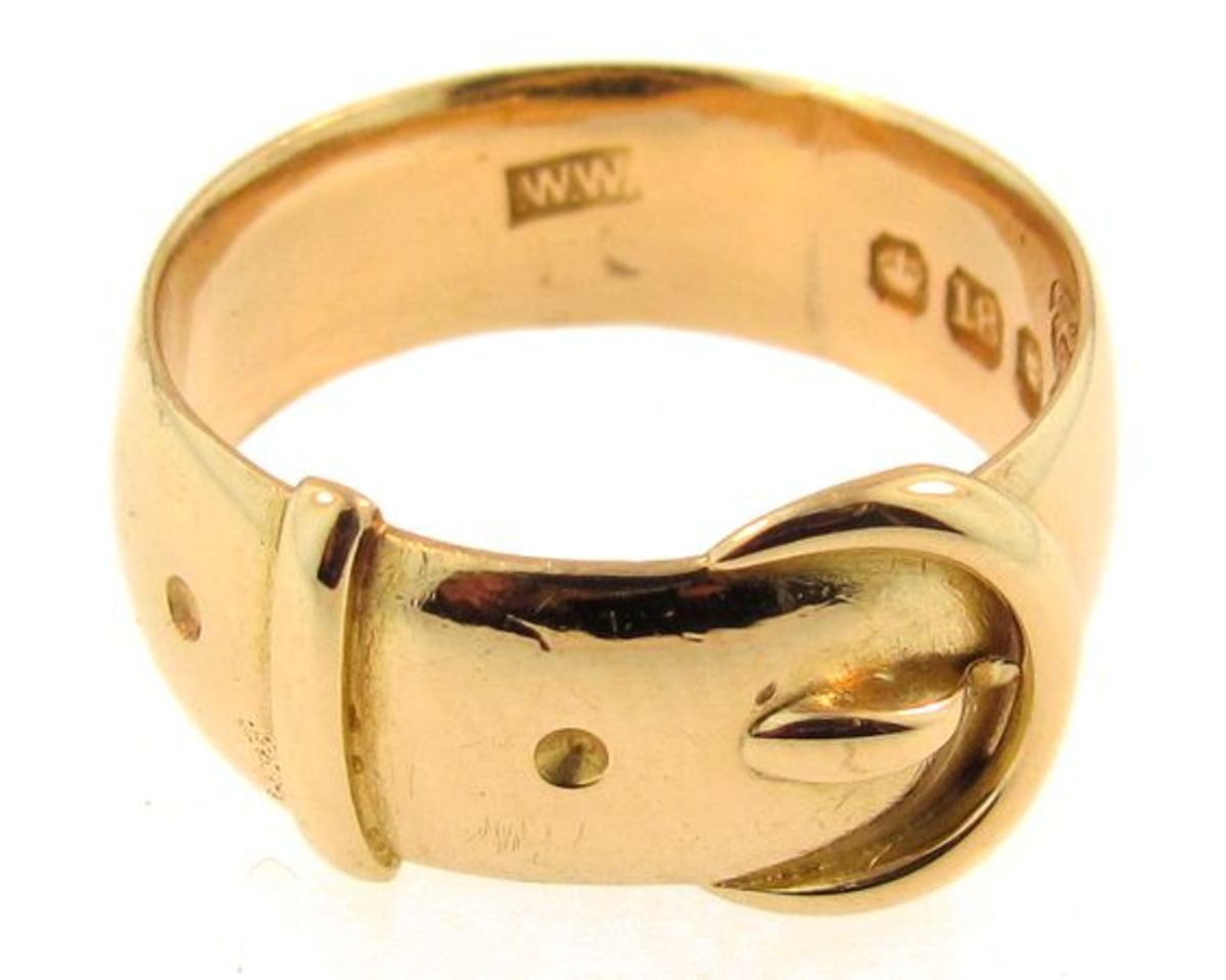 antique gold ring with hallmark