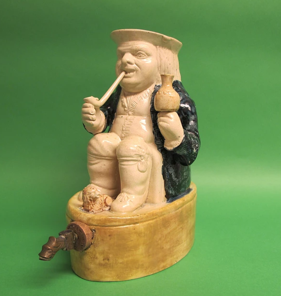 Toby jug on cask with spigot, 1780