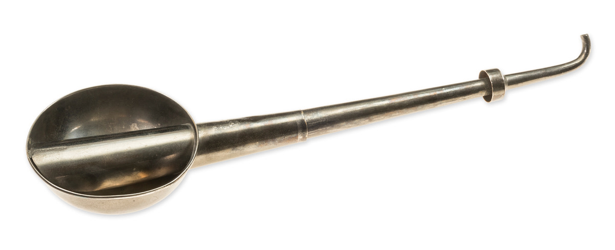 Evelyn Waugh’s plated-copper English-made telescopic ear trumpet sold at auction for $2,871.