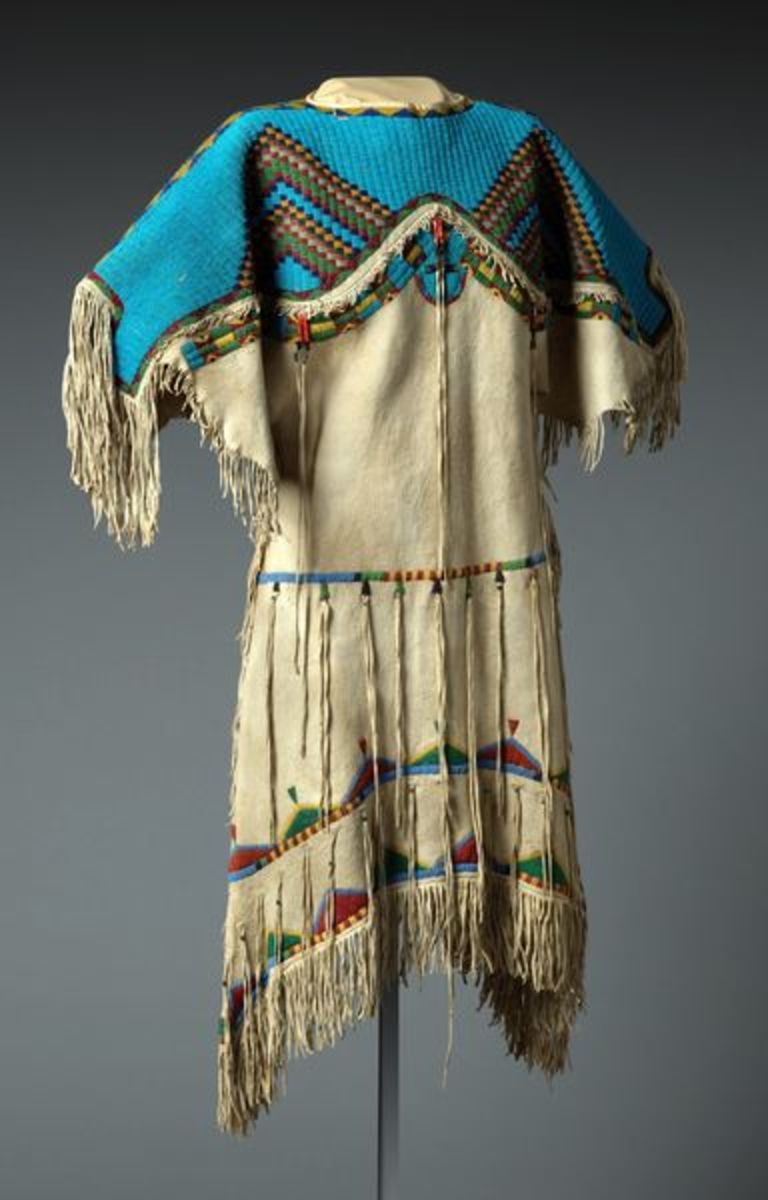 Lakota/Teton Sioux, Native American tanned leather and bead dress, ca. 1870.