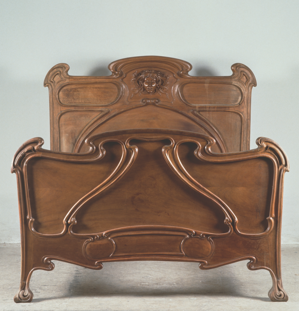 vintage antique furniture Turned Walnut Wood Grain Round Knob 2" 