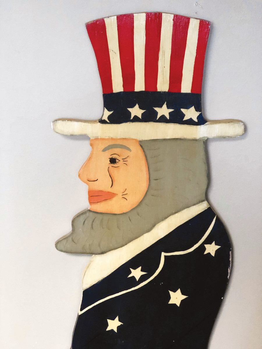 Finding a five-foot-tall Folk Art Uncle Sam was the highlight of a recent thrift store excursion.