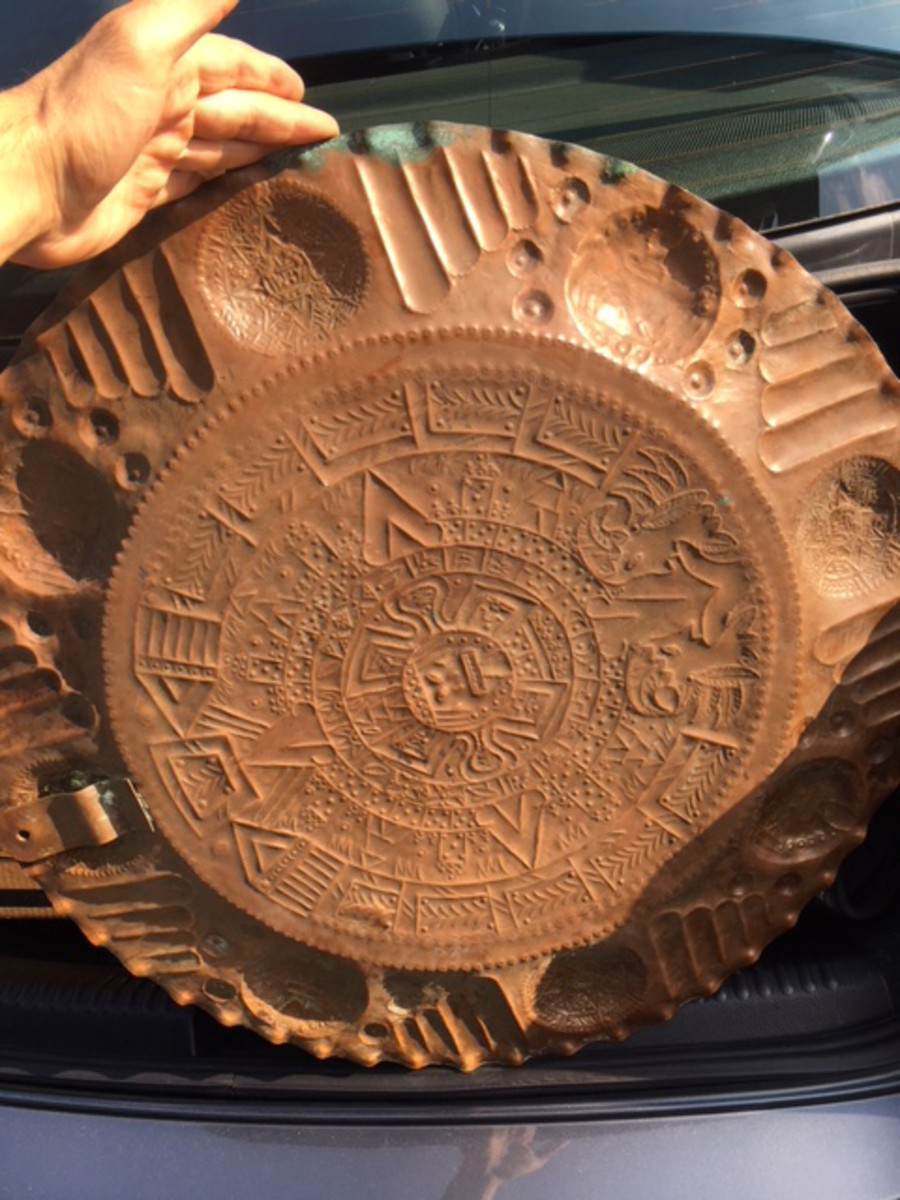 A souvenir copper serving plate