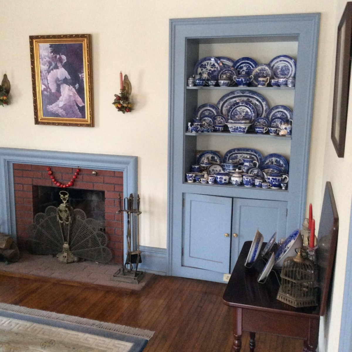 One of Mullikin’s first collections was Blue Willow china. “My house was built in 1863 and we restored it and stripped the woodwork and painted it a colonial Williamsburg blue,” she said.