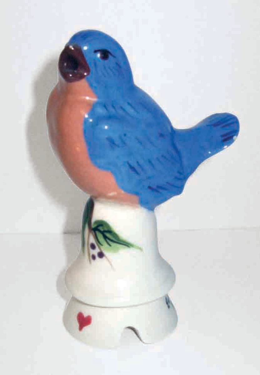 An Eastern Bluebird pie bird signed and dated 2002 by the artist; $27.