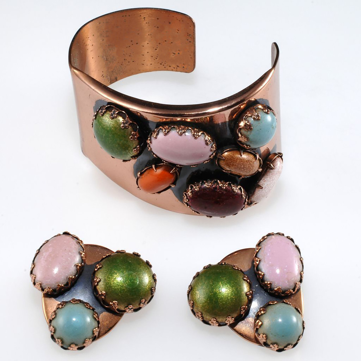 Renoir Matisse “Scarabs” bracelet and earrings set.