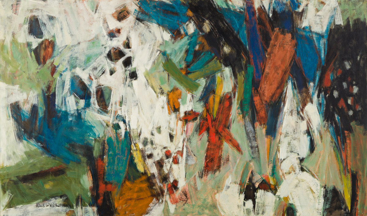 Hale Woodruff, Carnival, oil on canvas, circa 1958, was the top lot, selling for $665,000, which was also a record for an abstract work by the artist.