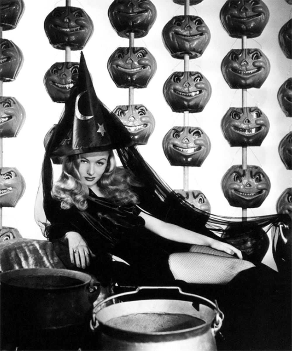 Peek-a-boo pinup girl and 1940s' actress Veronica Lake, best known for her femme fatale roles, also makes a fetching witch.