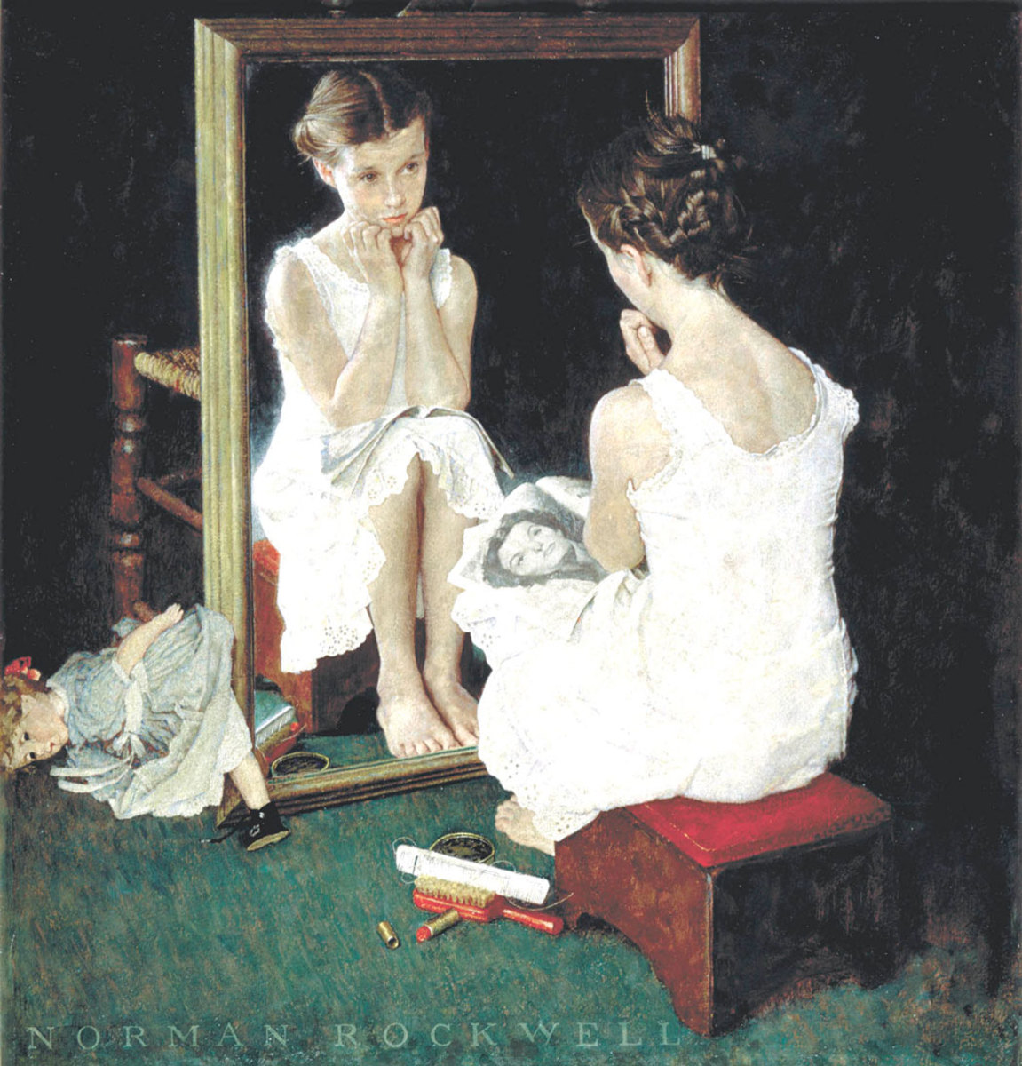Norman Rockwell Girl at Mirror