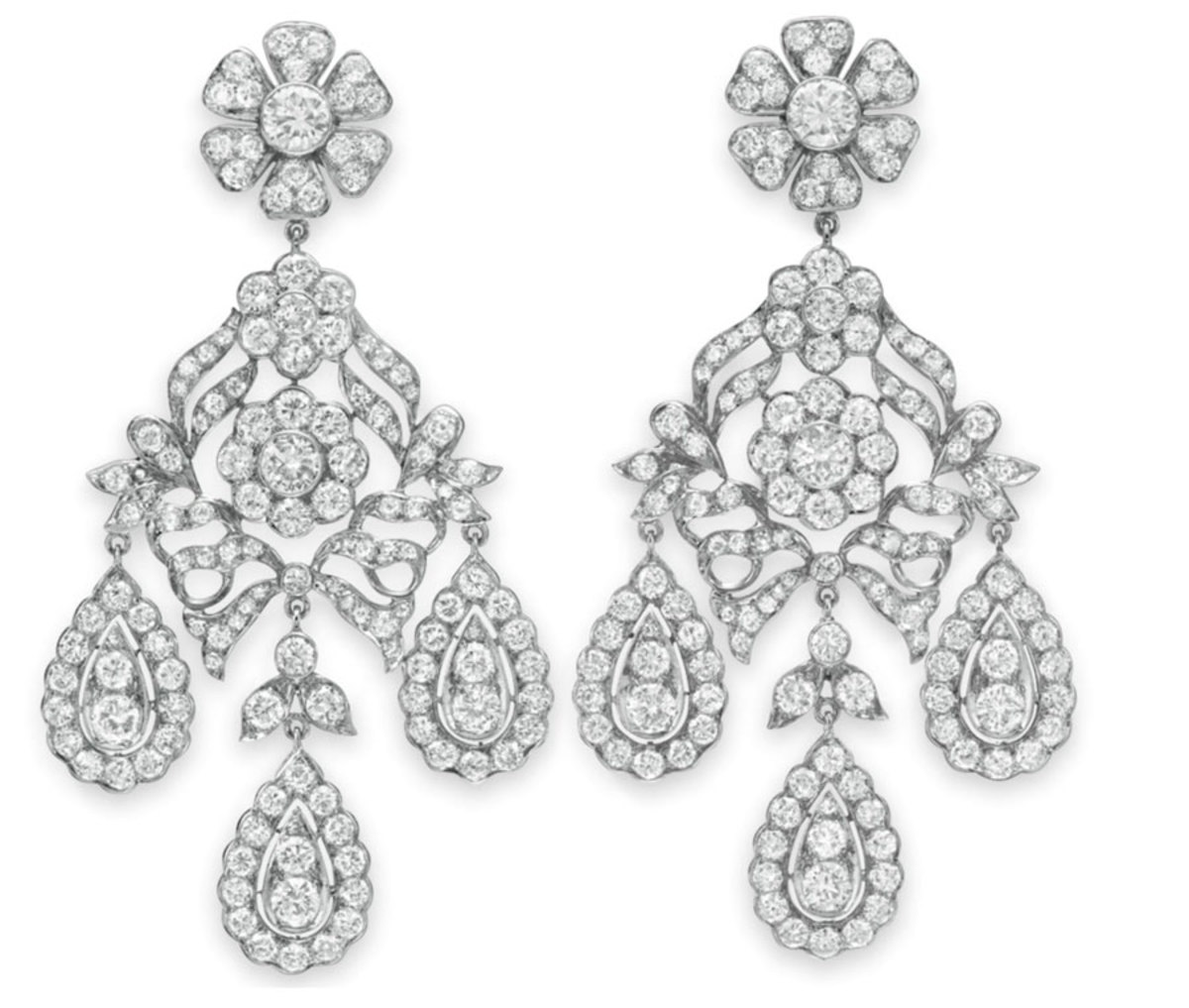 The diamond ear pendants gifted by Mike Todd sold at Christie's for $374,500.