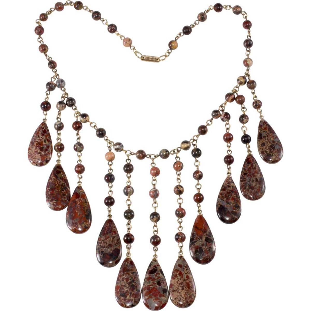 Hobé natural stone bib necklace