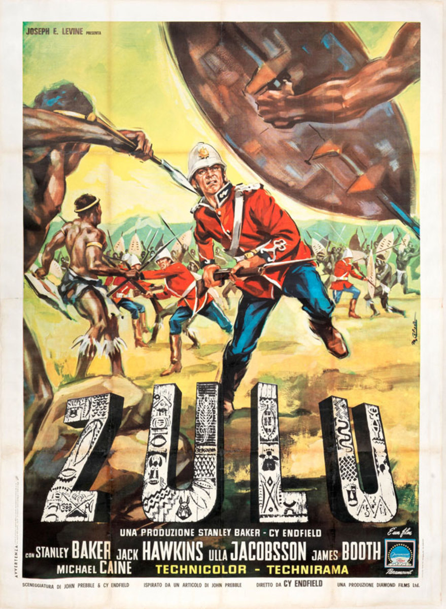 In his breakthrough film role, Caine took the part of real-life British Army office Gonville Bromhead at the Battle of Rorke's Drift in the movie, "Zulu." This large Italian cinema poster for it sold for around $19,400, tens of thousands above the estimate.