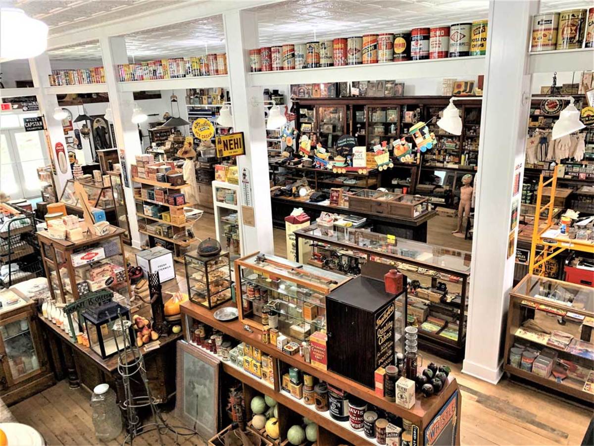 SACKS General Store in Berne, Indiana, features 2,500-square feet of such groupings as tobacco, food, hardware, canned goods, notions and pharmaceuticals on the first floor. Another 2,500-square feet on the second floor is used for living space and antique toys. 