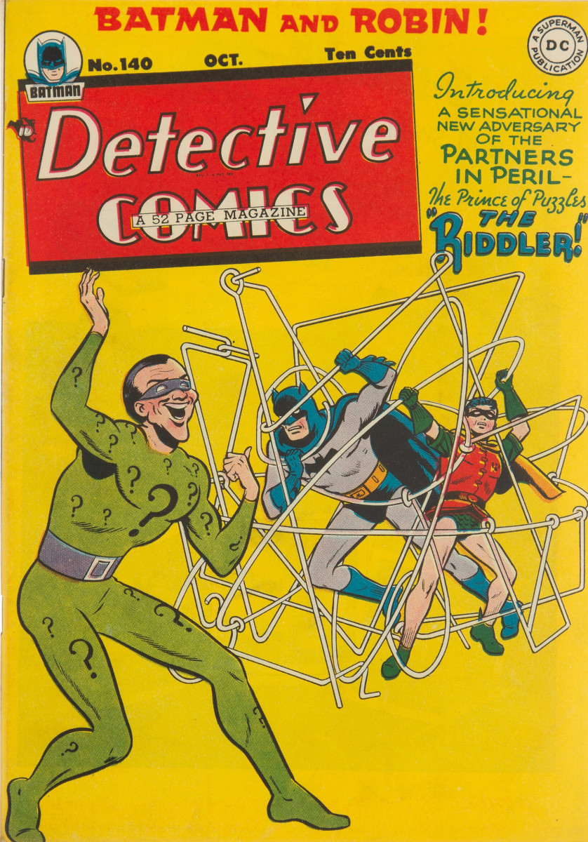 Detective Comics No. 140, featuring the debut of The Riddler, sold for a record $456,000.
