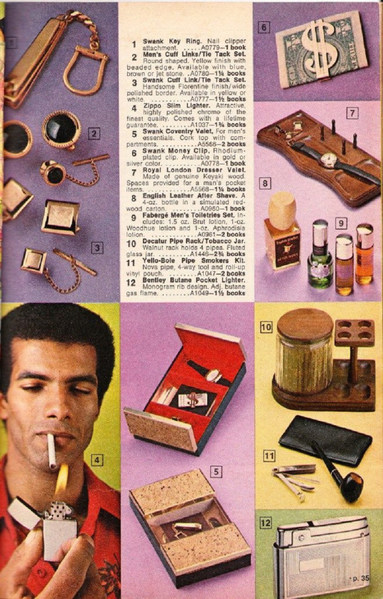 Swanky accessories for men and tobacco items were a hit in the 1970s.