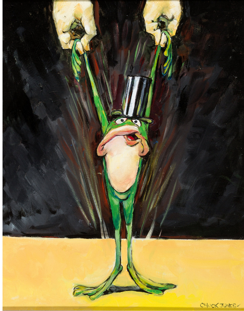 Chuck Jones' Michigan J. Frog oil painting, 1996, has a pre-auction estimate of $50,000+.
