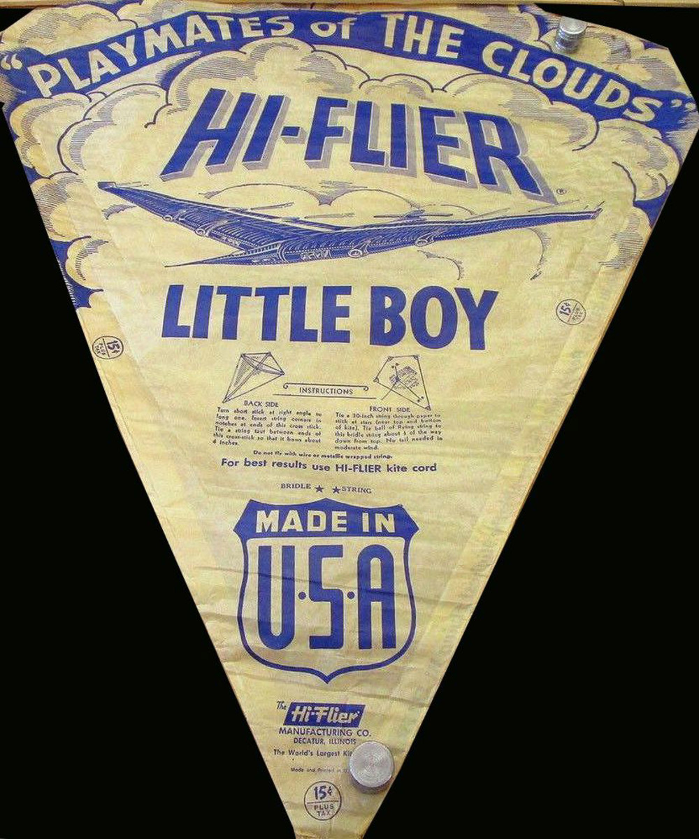 The Hi-Flier Little Boy prominently displays the "Playmates of The Clouds" art design.