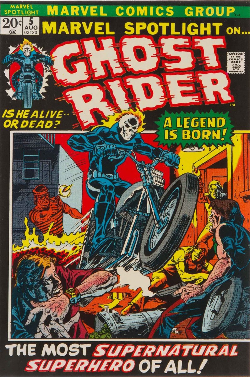 Marvel Spotlight #5, the debut of Ghost Rider, CGC-graded 9.8, sold for $264,000.