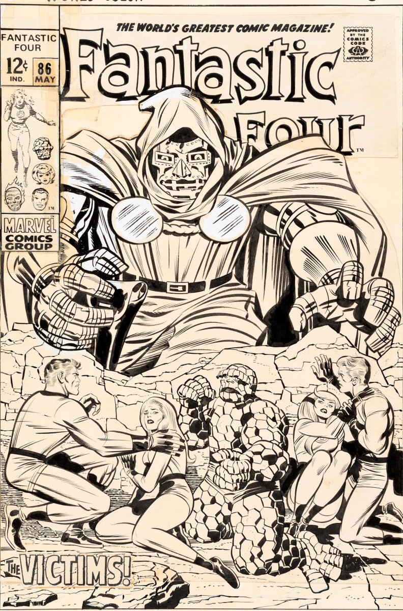 Original cover art for Fantastic Four #86 by Jack Kirby and Joe Sinnott brought in a record $480,000.