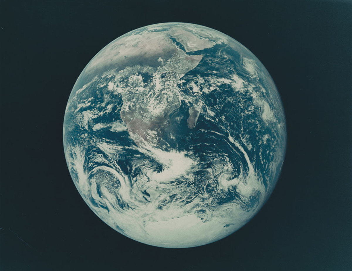 A fabulous large format presentation of the ‘Blue Marble,’ the most reproduced photograph in history. The image, a chromogenic print of the first human-taken photograph of the full Earth, was taken during Apollo 17 by either Astronaut Harrison “Jack” Schmitt or Astronaut Ronald Evans. The image sold for $15,000.