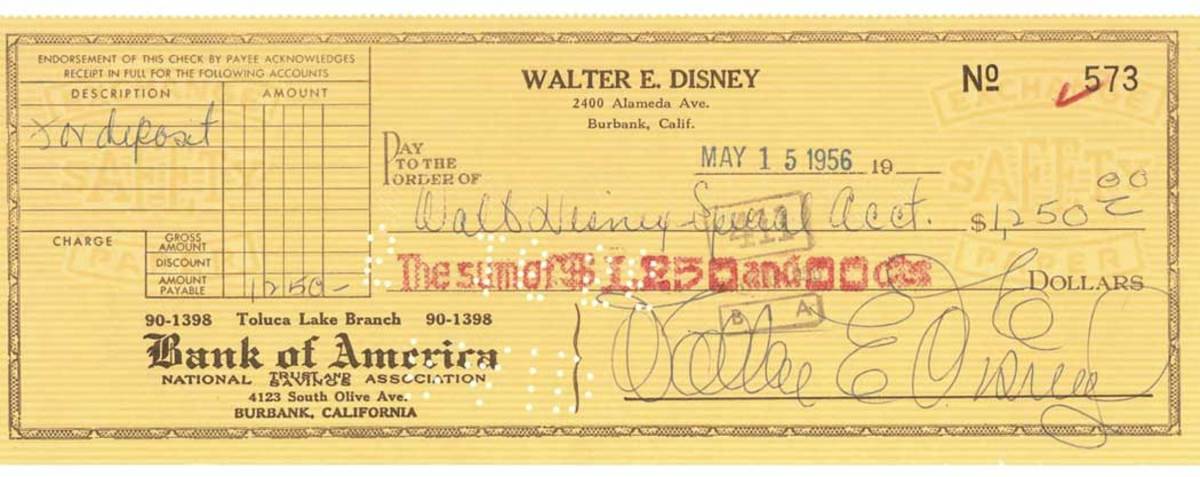Walt Disney check