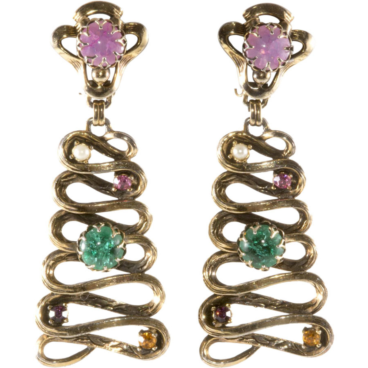 Schiaparelli  dangle earrings,  1950s,  $125-$175.