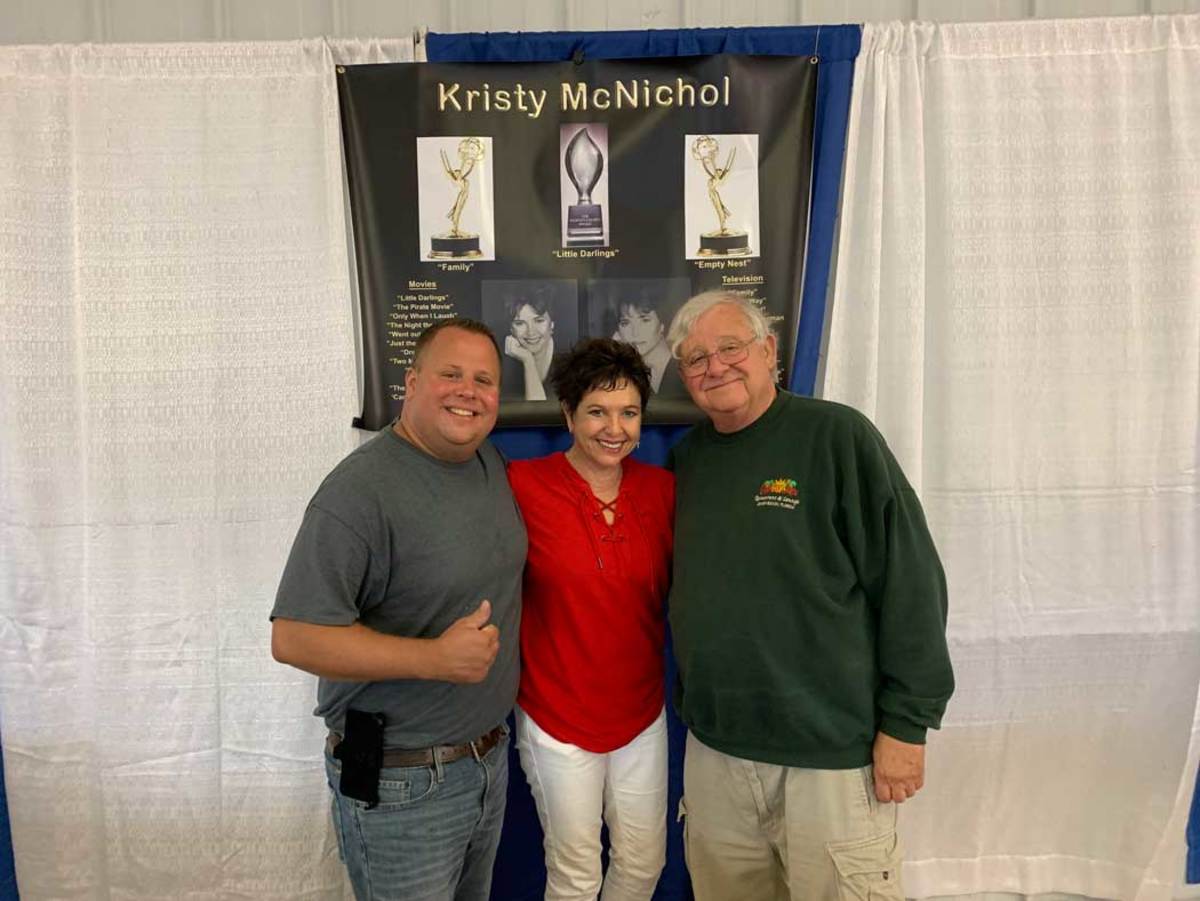 Emmy Award-winning actor Kristy McNichol (she played Buddy in the TV drama “Family”) brought star power to one of many Zurkos productions. Here, she joins Tim and Bob before signing autographs.