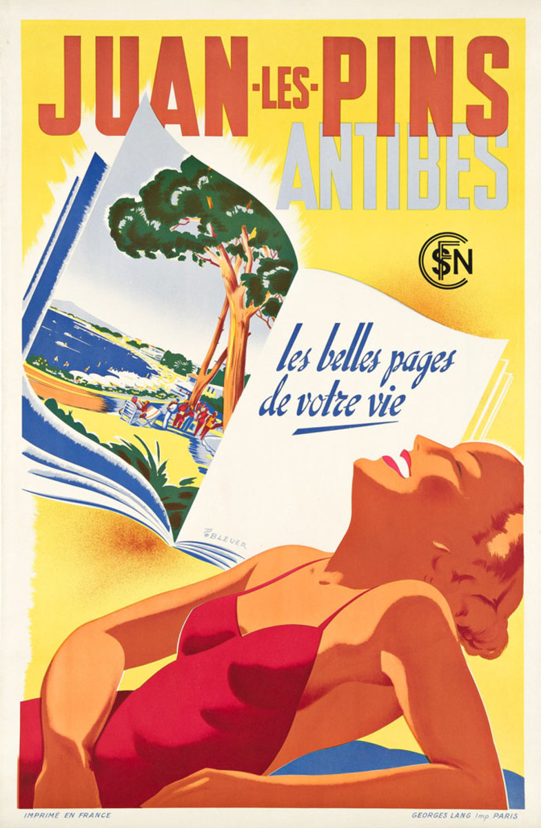 René Bleuer, "Juan-Les-Pins / Antibes," circa 1950. Estimate: $1,200-$1,800.