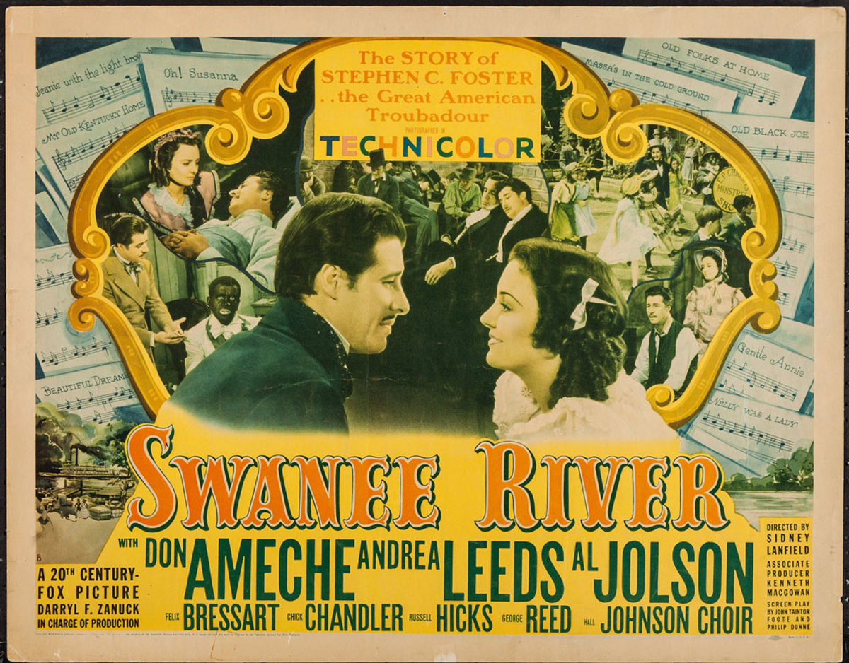 The 1939 film "Swanee River," starring Don Ameche, Andrea Leeds and Al Jolson, tells the story of troubadour Stephen Foster.