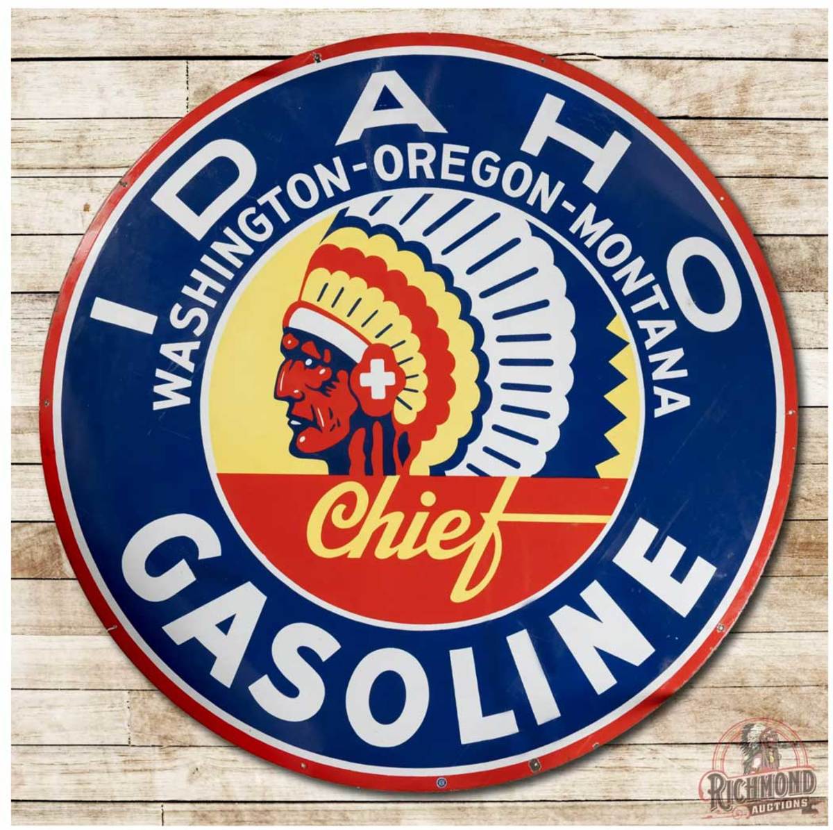 Idaho Gasoline double sided porcelain sign